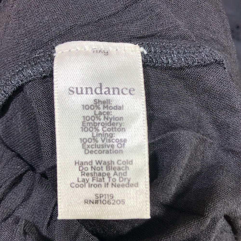 Sundance Black Embroidered lace, shell 100% modal